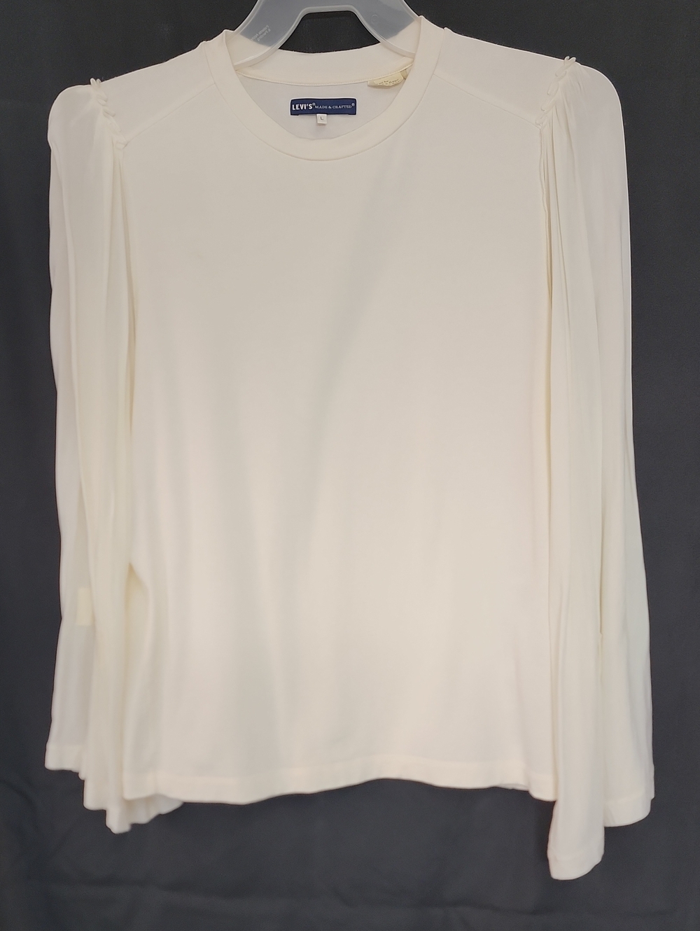 Levi's Cream Long Sleeve Puff Shoulder Top